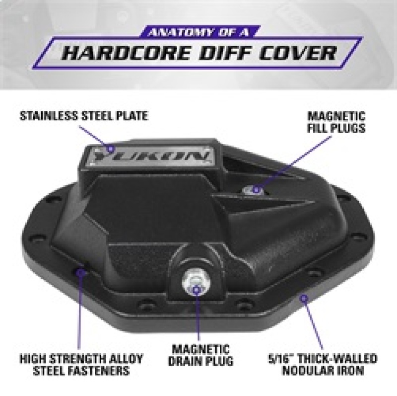 Ford Ranger Diff Cover - Rear - Yukon Gear & Axle - Hardcore Nodular Iron - Black - `19-`27